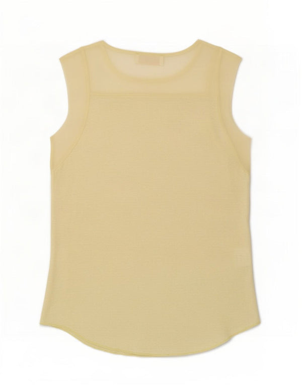 Zara Womens Vest Top UK 10 Small Yellow Flecked
