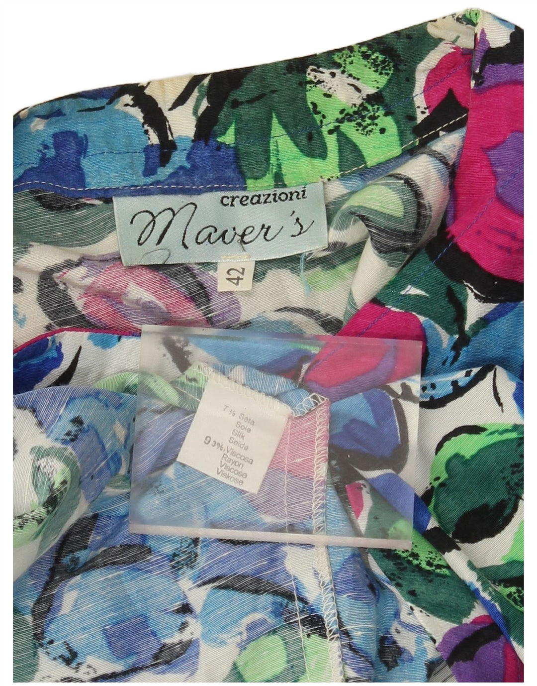 Vintage Womens Crop Shirt Blouse IT 42 Medium Multicoloured Floral