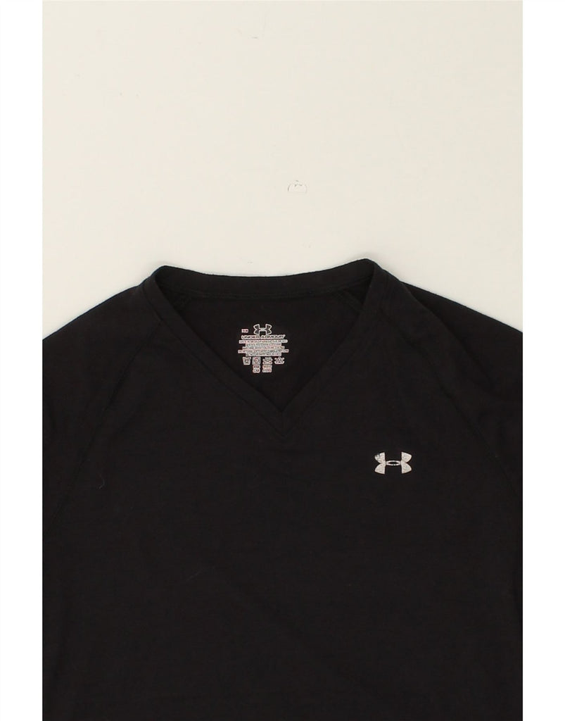 UNDER ARMOUR Womens T-Shirt Top UK 6 XS Black Polyester | Vintage Under Armour | Thrift | Second-Hand Under Armour | Used Clothing | Messina Hembry 