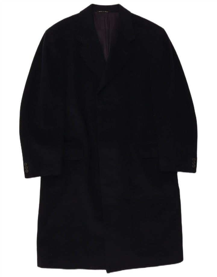 Canali Mens Overcoat IT 54 2XL Navy Blue Wool Classic