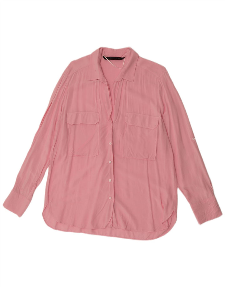 Zara Womens Shirt UK 16 Large Pink