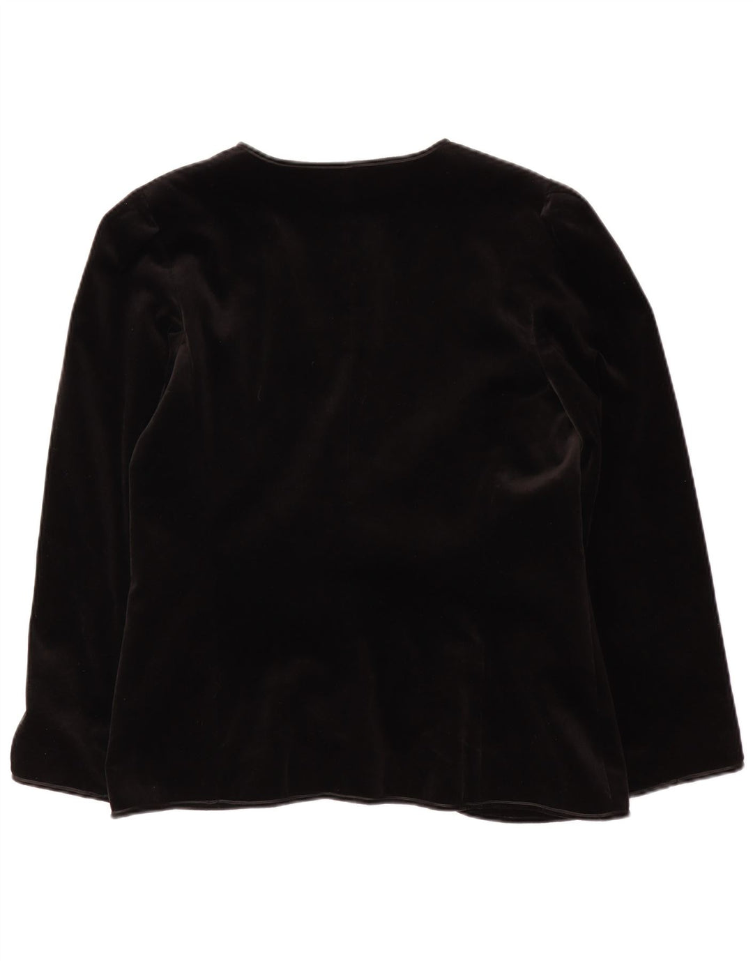 Your Sixth Sense Womens Open Velvet Blazer Jacket EU 42 Large Black