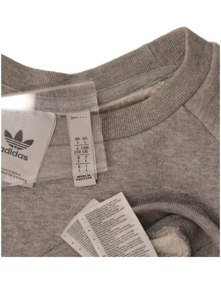 ADIDAS Mens Sweatshirt Jumper Large Grey Flecked Cotton