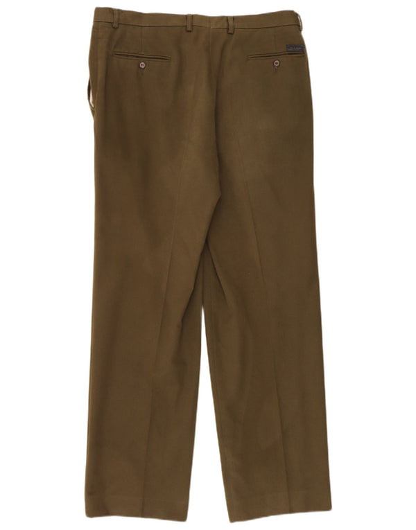 Paul & Shark Mens Pegged Suit Trousers IT 54 2XL W36 L33 Khaki Cotton