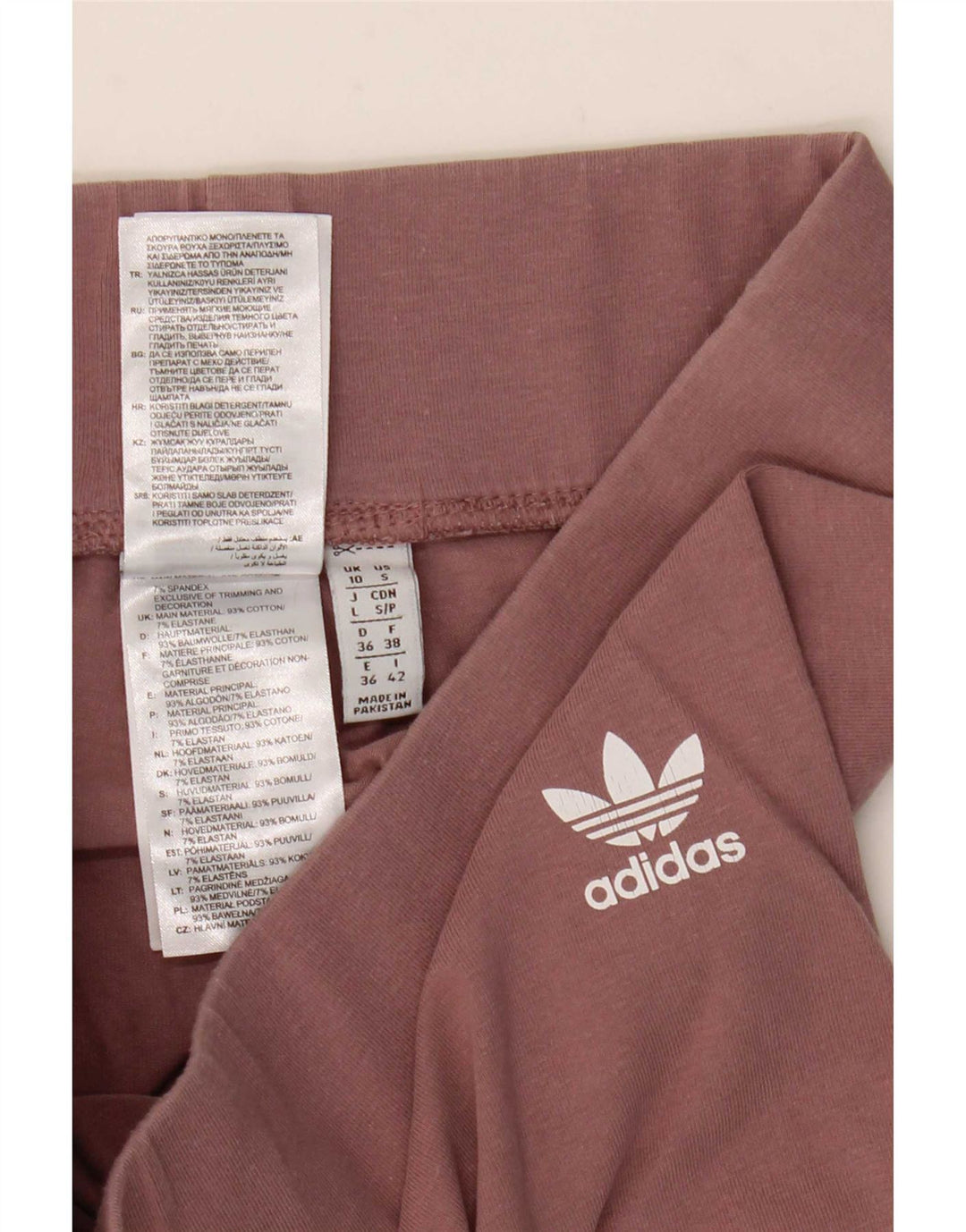 Adidas Womens Leggings UK 10 Small  Brown Cotton