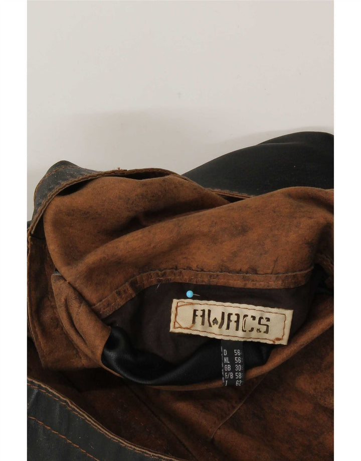 Vintage Mens Reversible Leather Jacket EU 56 3XL Brown