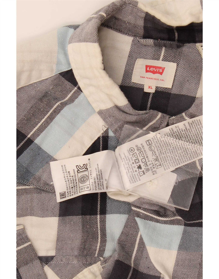 Levi's Mens Shirt XL Grey Check Cotton