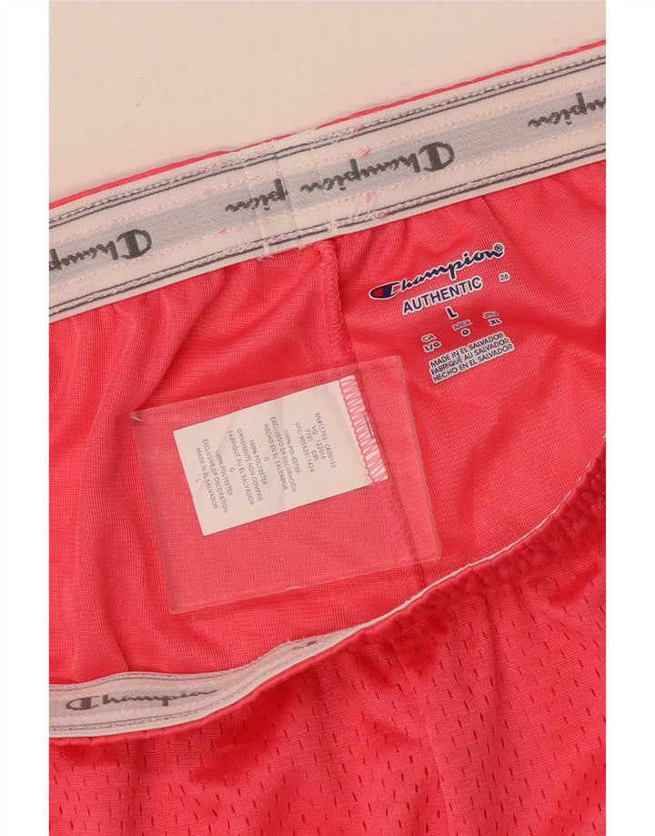 Champion Womens Sport Shorts UK 16 Large Pink Polyester