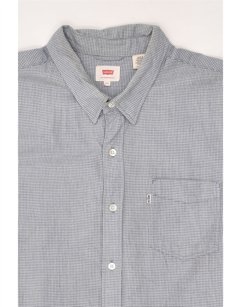 LEVI'S Mens Shirt 2XL Grey Check Cotton | Vintage Levi's | Thrift | Second-Hand Levi's | Used Clothing | Messina Hembry 