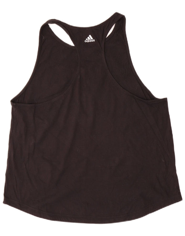 Adidas Womens Graphic Vest Top UK 24/26 2XL Black Cotton