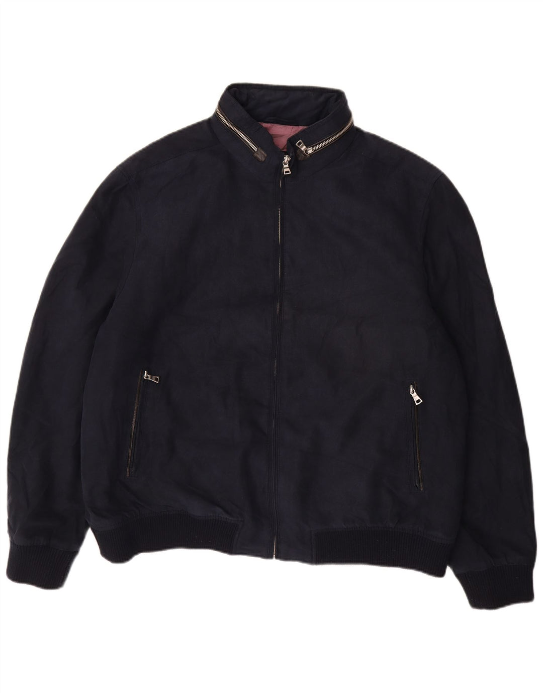 Vintage Mens Bomber Jacket UK 44 2XL Navy Blue