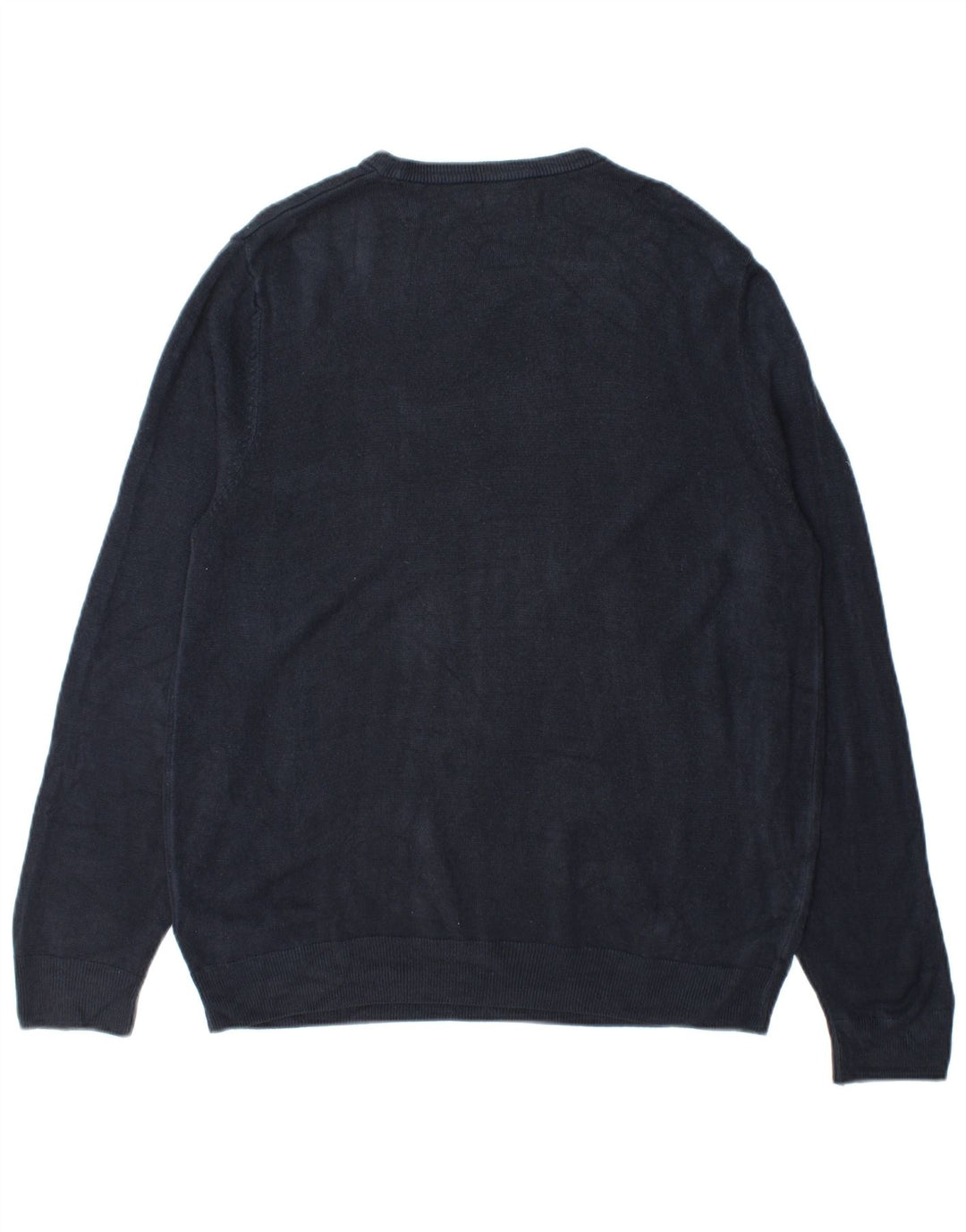Marks & Spencer Mens Crew Neck Jumper Sweater Large Navy Blue Acrylic