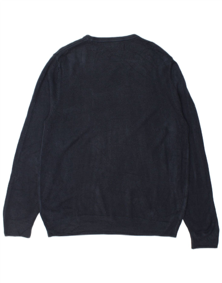 Marks & Spencer Mens Crew Neck Jumper Sweater Large Navy Blue Acrylic