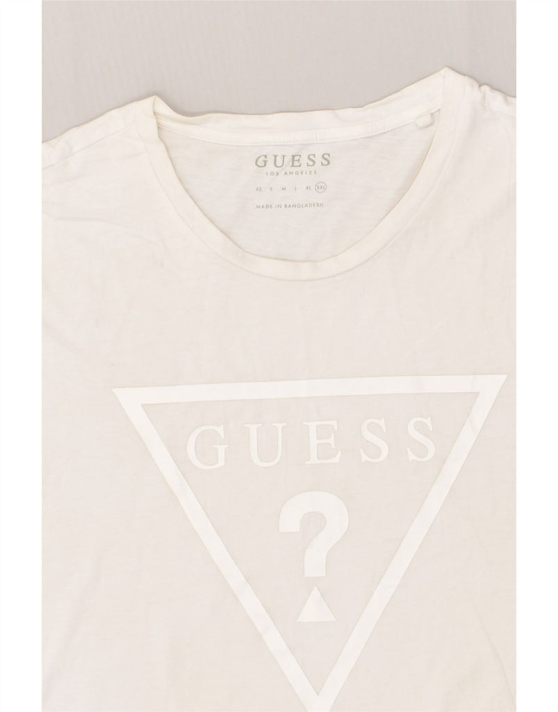 GUESS Mens Los Angeles Slim Graphic T-Shirt Top 2XL White Cotton | Vintage Guess | Thrift | Second-Hand Guess | Used Clothing | Messina Hembry 