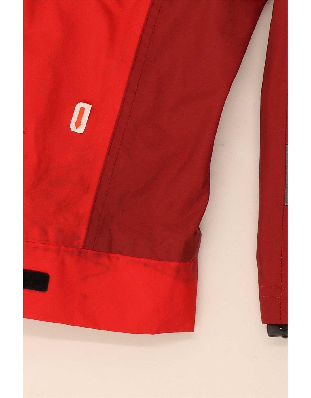 McKinley Womens Hooded Rain Jacket EU 40 Medium Red Colourblock Polyamide
