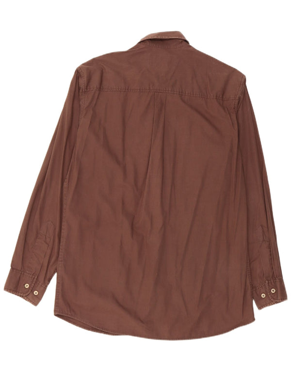 Marlboro Classics Mens Shirt Medium Brown Paisley Cotton