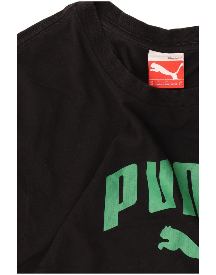 Puma Mens Graphic T-Shirt Top XL Black