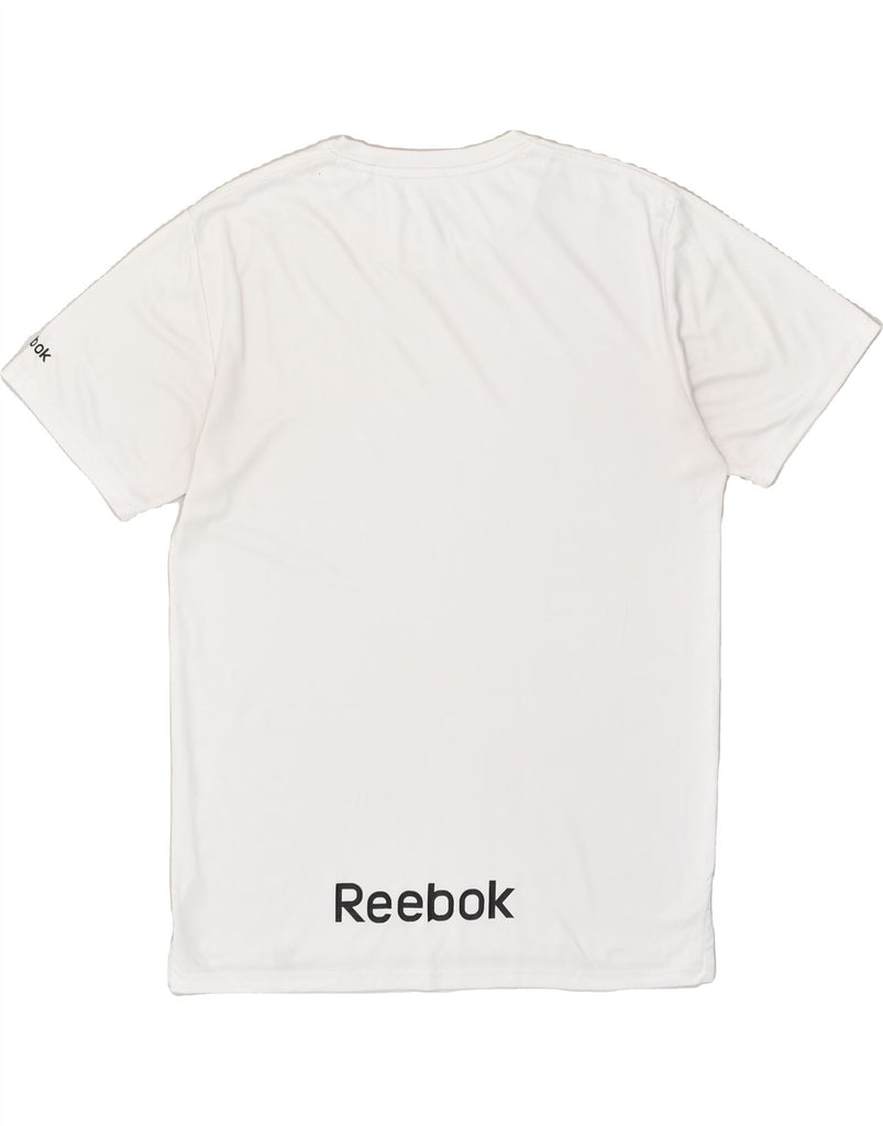 REEBOK Mens Graphic T-Shirt Top XL White Polyester | Vintage Reebok | Thrift | Second-Hand Reebok | Used Clothing | Messina Hembry 