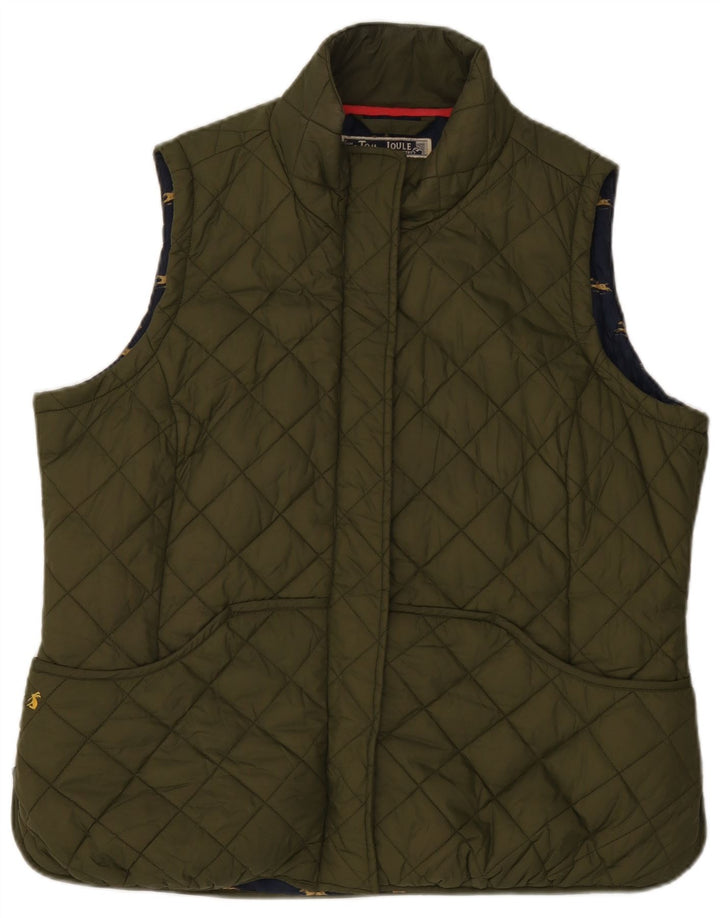 Joules Womens Quilted Gilet UK 18 XL Khaki Polyester