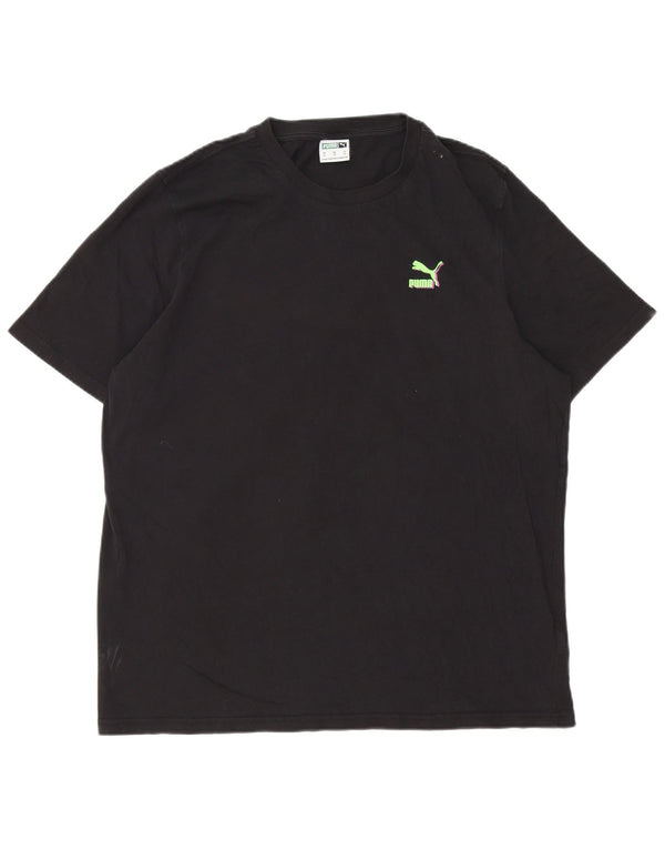 Puma Mens Graphic T-Shirt Top XL Black Cotton