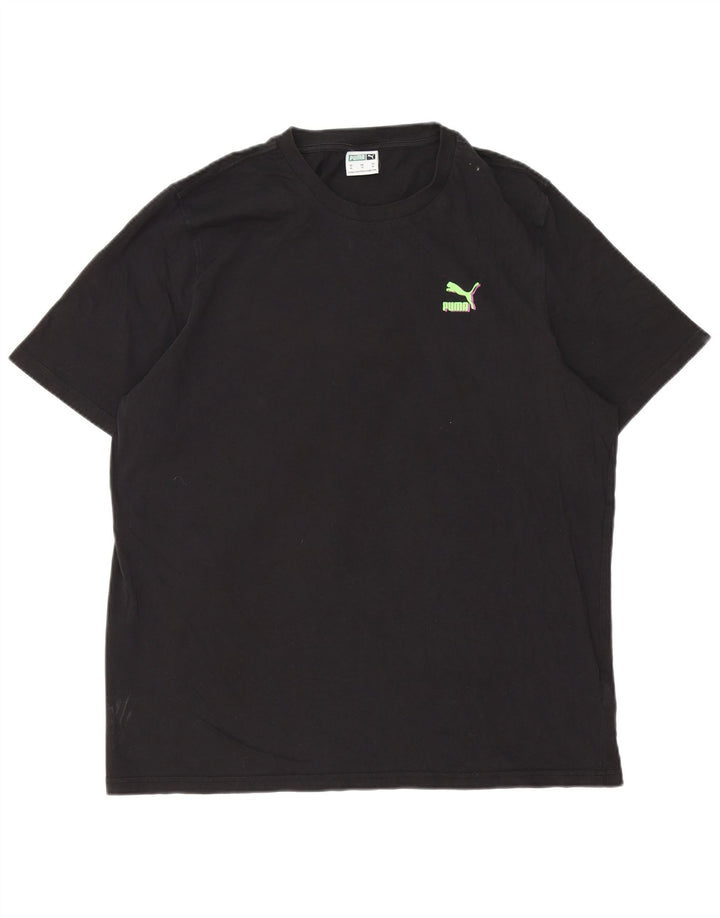 Puma Mens Graphic T-Shirt Top XL Black Cotton
