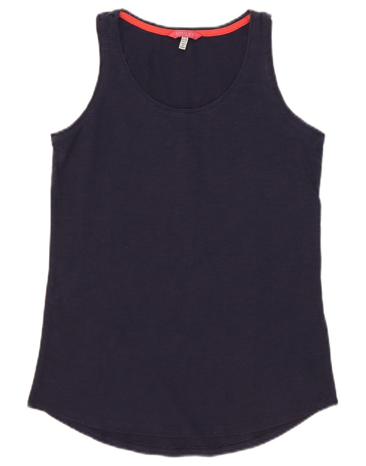 Joules Womens Vest Top UK 10 Small Navy Blue Cotton