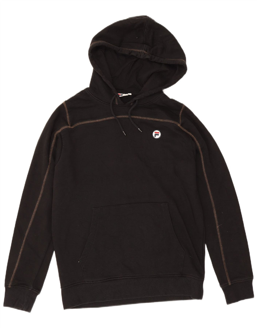 Fila Mens Hoodie Jumper Large Black Cotton