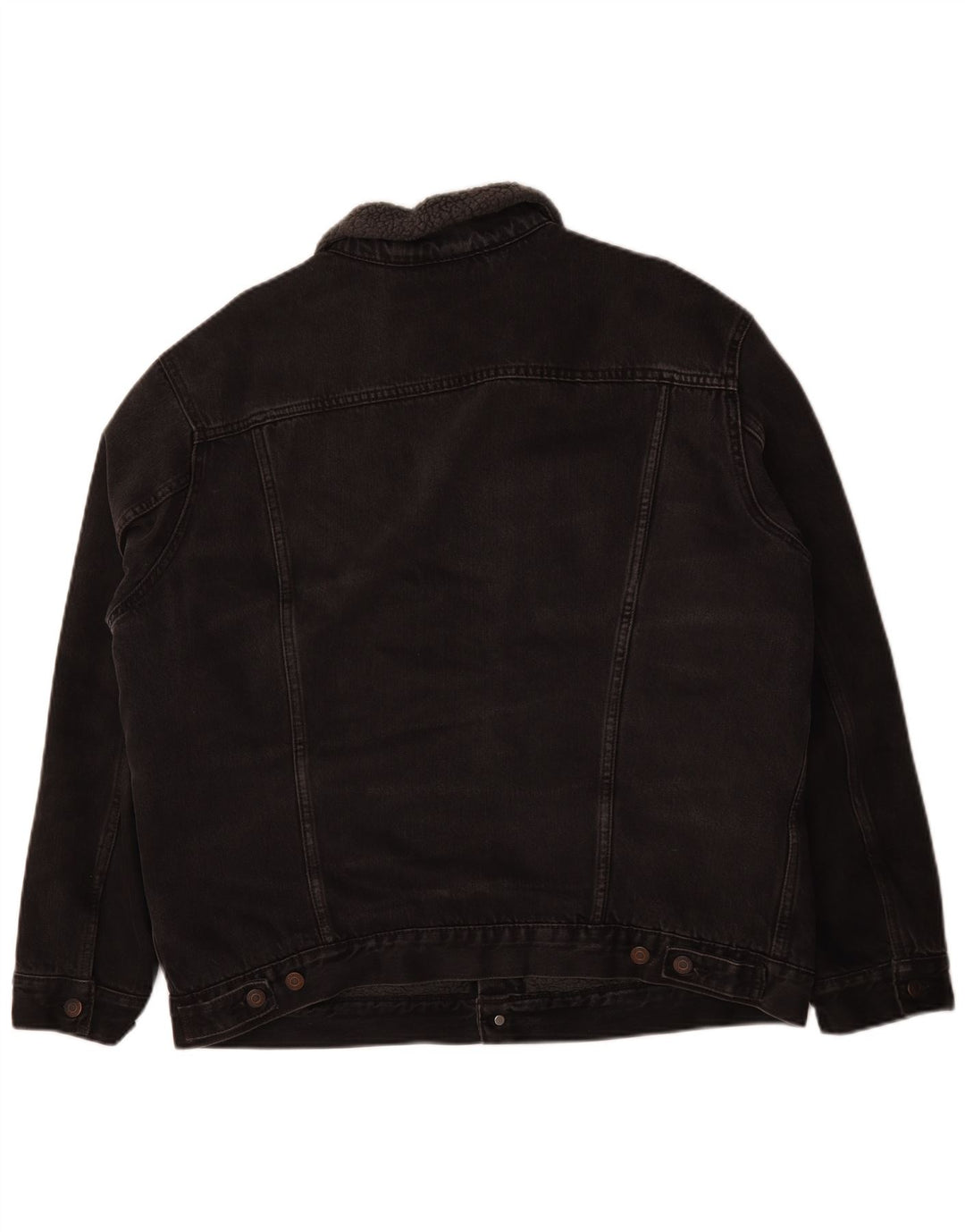 Levi's Mens Denim Sherpa Jacket UK 44 2XL Black Cotton