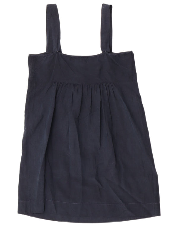 Ralph Lauren Womens Sleeveless Blouse Top UK 12 Medium Navy Blue Silk