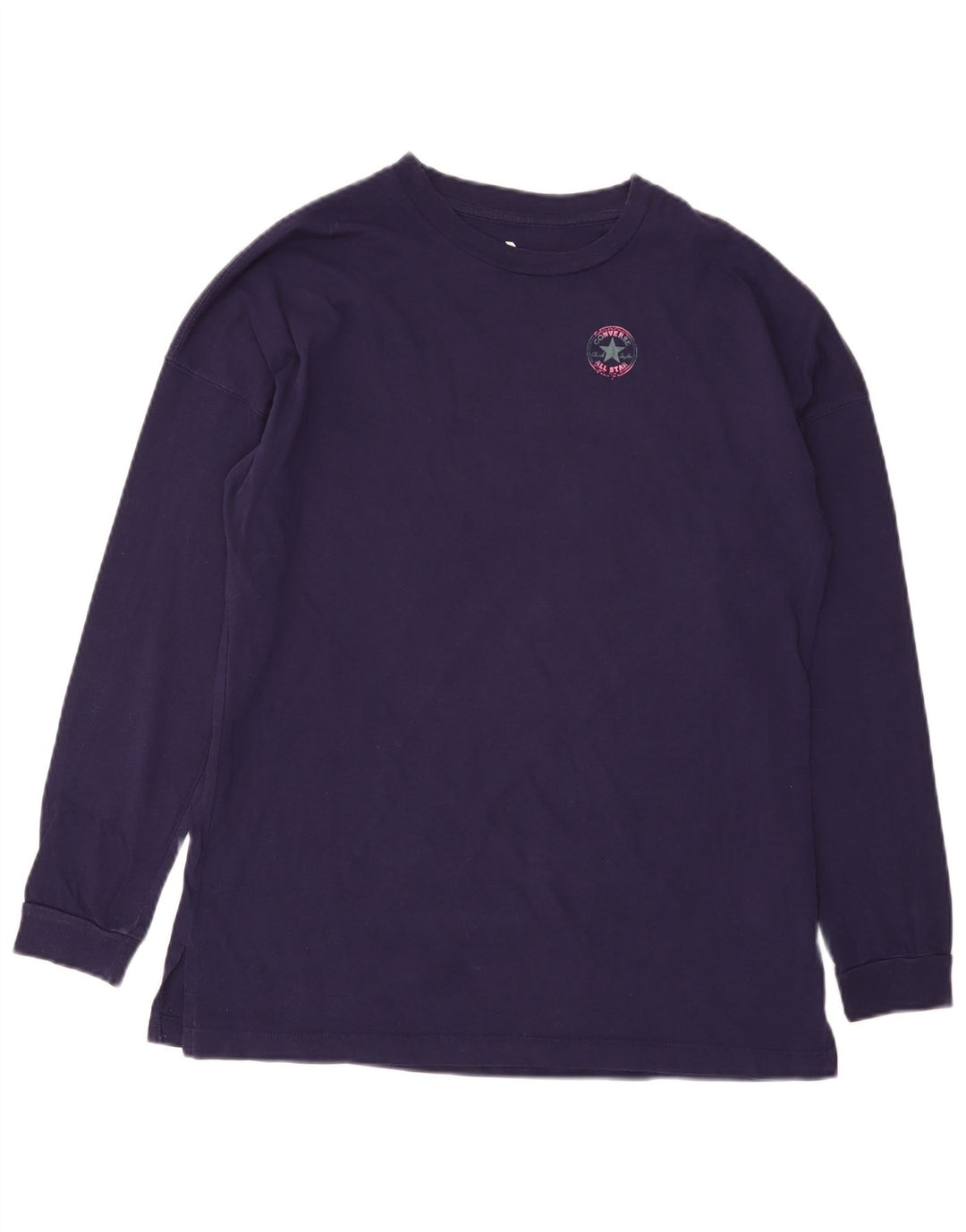 CONVERSE Womens Top Long Sleeve UK 14 Medium Purple Cotton