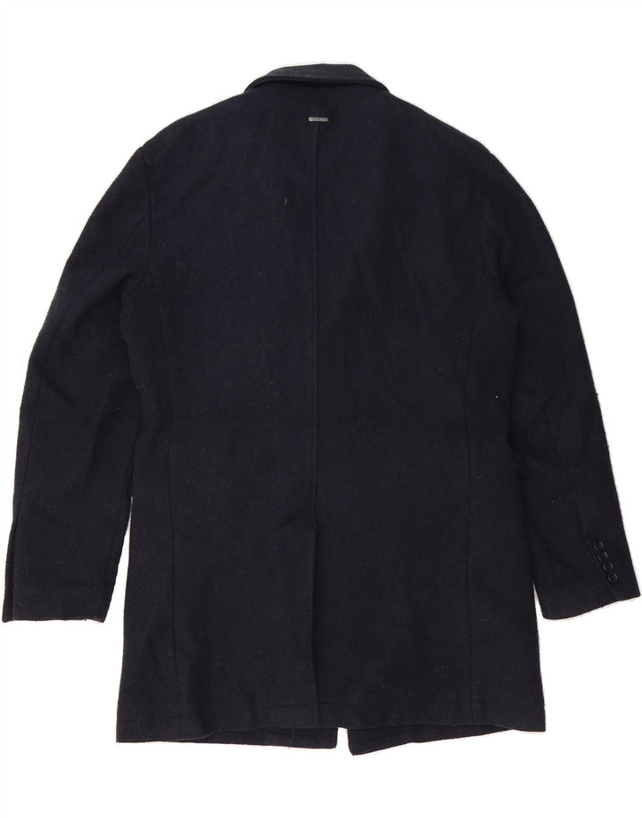MICHAEL KORS Mens Overcoat UK 38 Medium Navy Blue Polyester Vintage Michael Kors and Second-Hand Michael Kors from Messina Hembry 