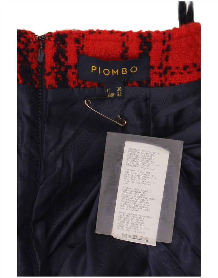 Piombo Womens Mini Skirt IT 38 XS W26  Red Check Polyester