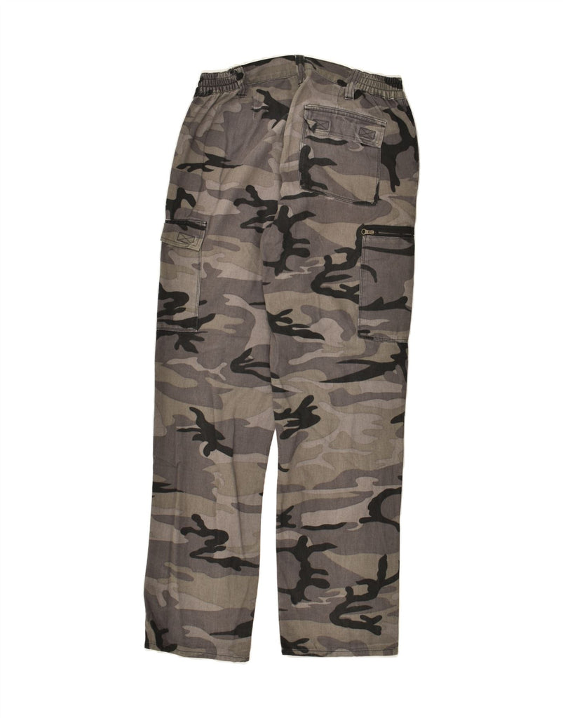 DECATHLON Mens Straight Cargo Trousers Medium W30 L31 Grey Camouflage Vintage Decathlon and Second-Hand Decathlon from Messina Hembry 