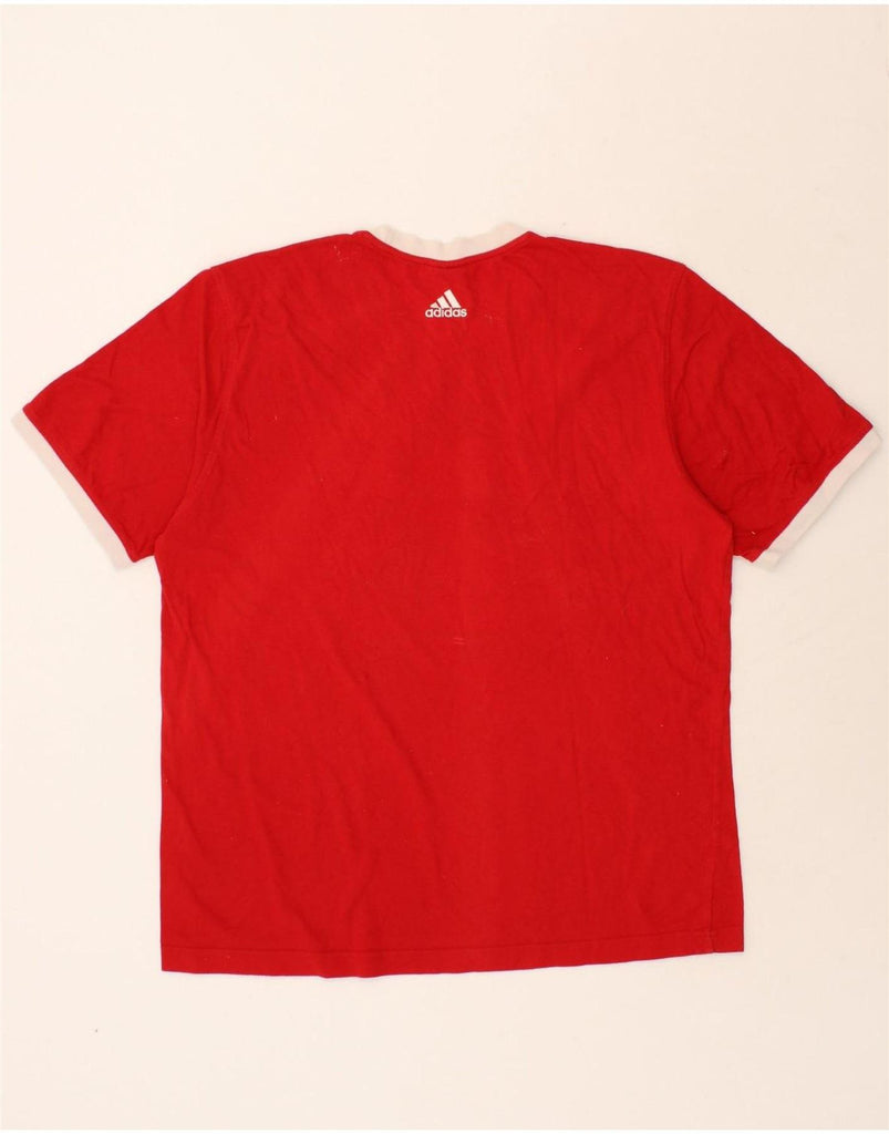 ADIDAS Mens Graphic T-Shirt Top Large Red Cotton Vintage Adidas and Second-Hand Adidas from Messina Hembry 