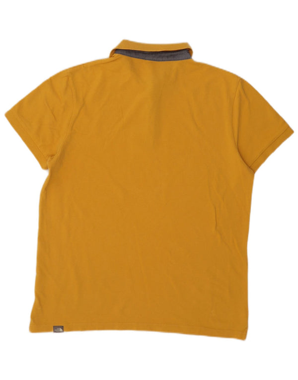 The North Face Mens Polo Shirt Large Yellow Cotton