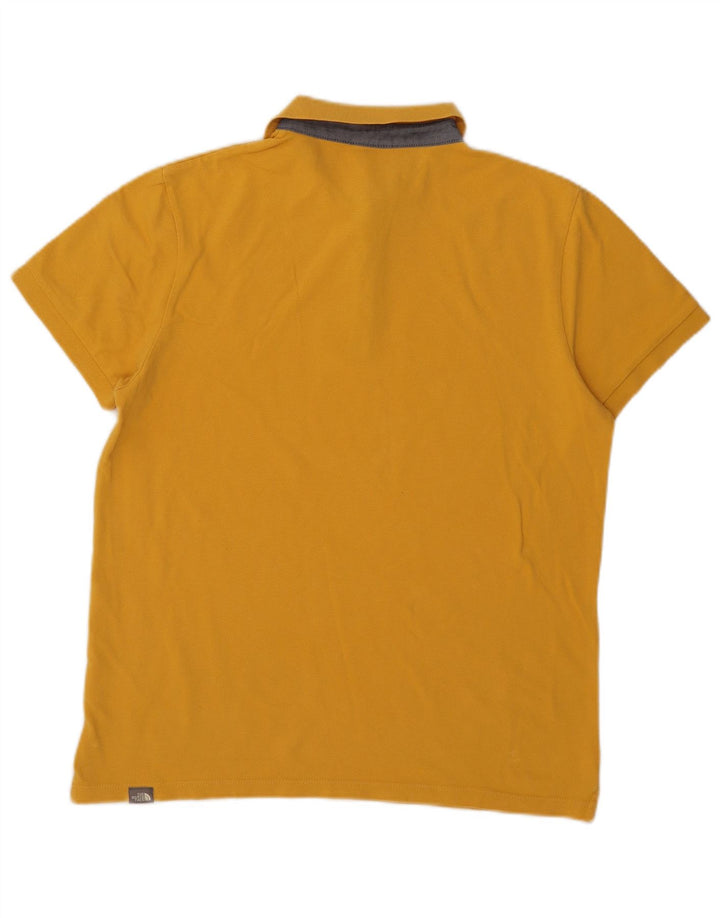 The North Face Mens Polo Shirt Large Yellow Cotton