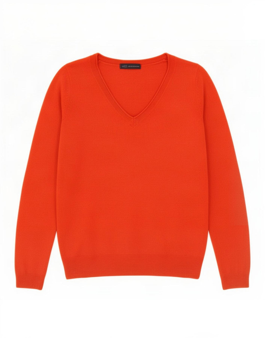 Marks & Spencer Womens V-Neck Jumper Sweater UK 10 Small Orange