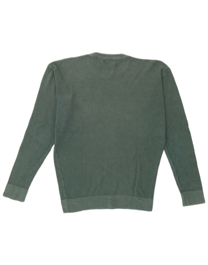 Zara Mens Loose Fit Crew Neck Jumper Sweater Small Green