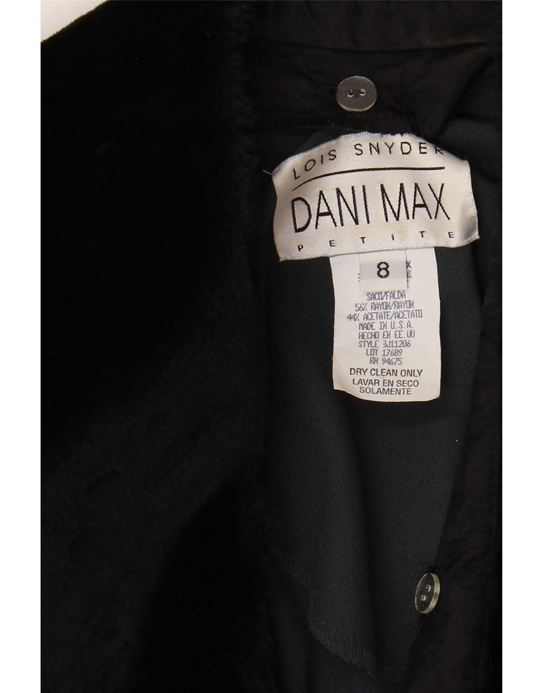 Lois Synder Womens Dani Max Blazer Jacket US 8 Medium Navy Blue