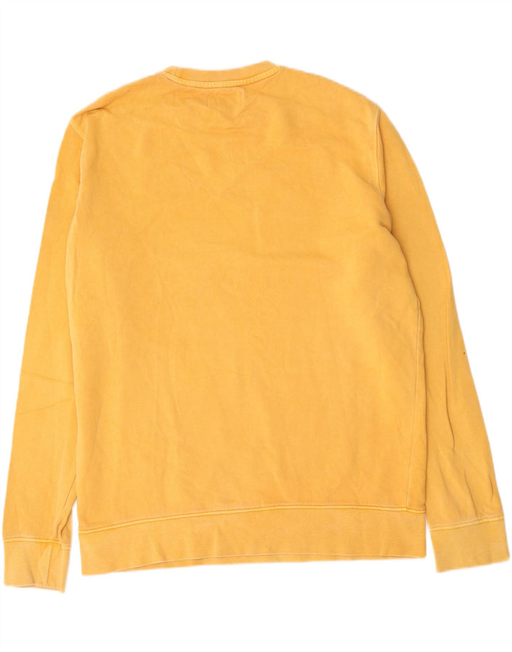 Marks & Spencer Mens Graphic Sweatshirt Jumper Large Yellow Cotton