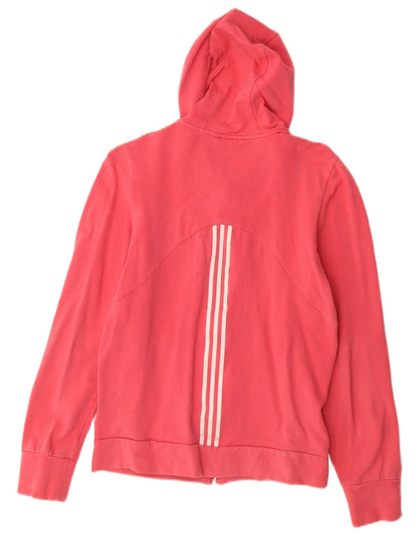 Adidas Girls Zip Hoodie Sweater 15-16 Years Pink Cotton