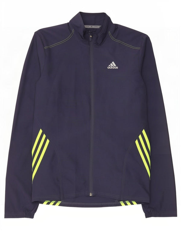 Adidas Mens Tracksuit Top Jacket Small Navy Blue Polyester