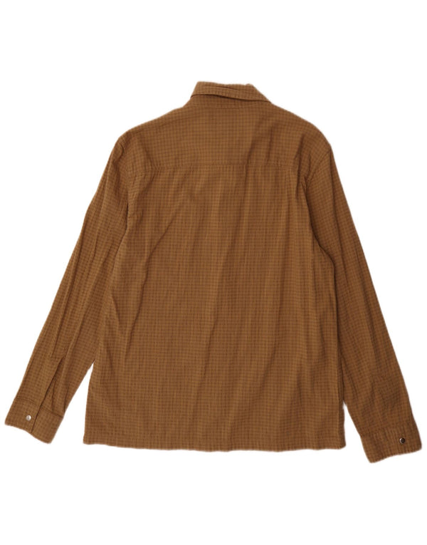 Marks & Spencer Mens Overshirt Shirt Medium Brown Check Cotton