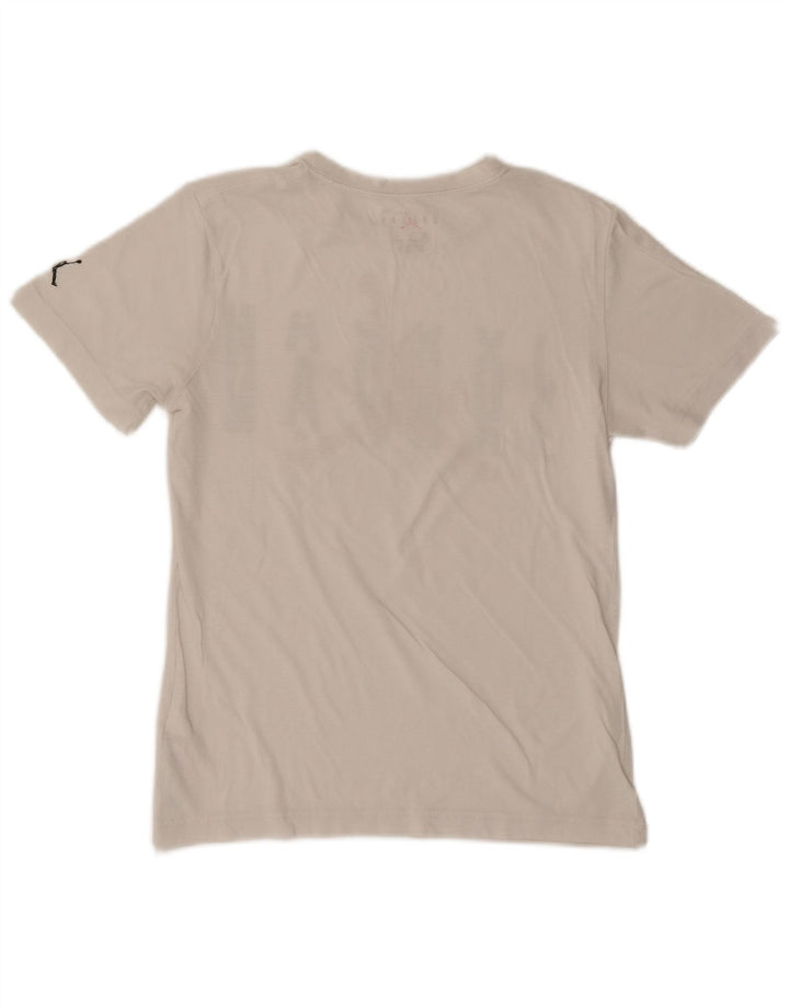 JORDAN Boys Graphic T-Shirt Top 12-13 Years Large White Cotton
