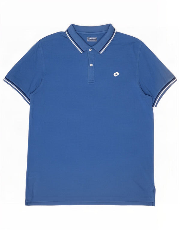 Lotto Mens Polo Shirt 3XL Blue Cotton