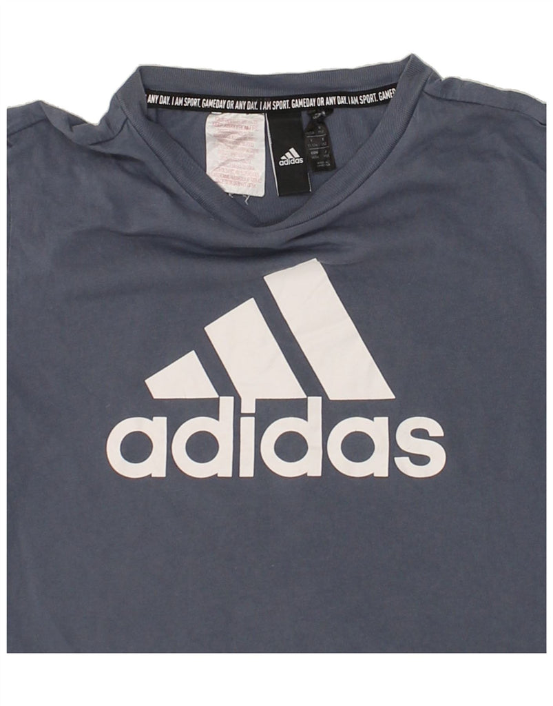 ADIDAS Boys Graphic T-Shirt Top 11-12 Years Grey Cotton | Vintage Adidas | Thrift | Second-Hand Adidas | Used Clothing | Messina Hembry 