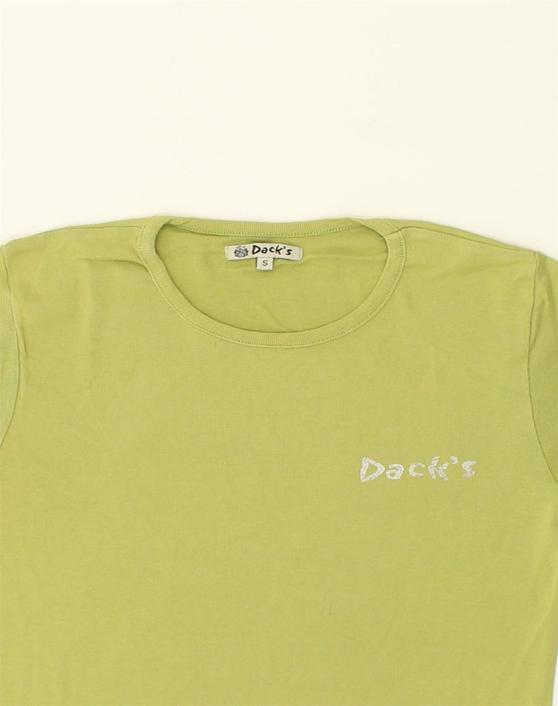 DACK'S Womens T-Shirt Top UK 8 Small Green Cotton | Vintage Dack's | Thrift | Second-Hand Dack's | Used Clothing | Messina Hembry 