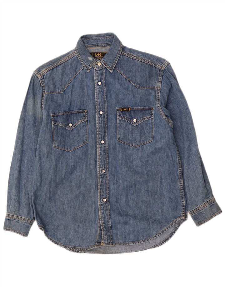 Lee Boys Denim Shirt 9-10 Years Small Blue Cotton
