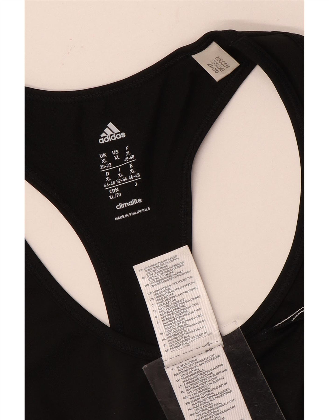 ADIDAS Womens Climalite Vest Top UK 20/22 XL Black Polyester