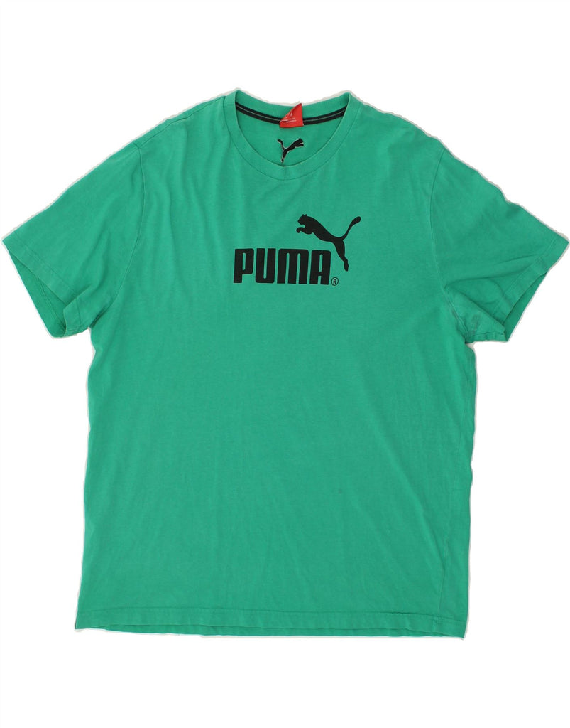 PUMA Mens Graphic T-Shirt Top XL Green | Vintage Puma | Thrift | Second-Hand Puma | Used Clothing | Messina Hembry 